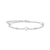 Thomas Sabo Damen Armband Perlen mit weißen Steinen 925 Sterlingsilber A2038-167-14-L19V