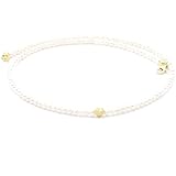 Zarte Perlenkette aus echten Süßwasser-Perlen mit kleinem Herz, Silber oder gold, schönes Geschenk für Frauen und Mädchen