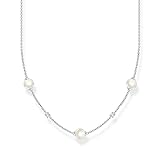 Thomas Sabo Damen Kette Perlen mit weißen Steinen 925 Sterlingsilber KE2120-167-14-L45V