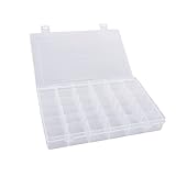 Beaupretty 36 Grids Klar Kunststoff Organizer Box Lagerung Box Ohrringe Schmuck Perle Box Halter mit Abnehmbaren Trennwänden Weiß