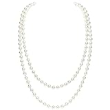 BABEYOND Modische Imitation Perlen Kette Flapper Art Deco 1920s Gatsby Kostüm Accessoires Lange Perle Halskette 140cm / 55 ' (Original)