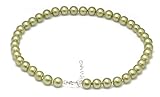 Schmuckwilli Südsee Tahiti Damen Muschelkernperlen Perlenkette aus echter Muschel gold 45cm 10mm mk10mm099-45