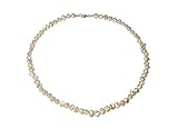 Lollia Damen Keshi-Perlenkette, Süßwasserperlen, Collier, Weiß mit Rosa-Schimmer, 55 cm