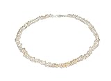 Lollia Damen Keshi-Perlen Halskette, Collier, Weiß, Silber, 52 cm