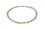 Lollia Damen Keshi-Perlen Halskette, Collier, Weiß-Rosa, Silber, 45 cm
