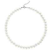 BABEYOND Perlenkette Damen Perlenkette Herren Perlen Ketten Kurze Runde mit 6–10 mm Perlen Runde Simulierte Muschelperlen Kette, Choker Halskette für Frauen und Mädchen (Durchmesser der Perle 10mm)