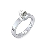 Silber Ring Akoya Perle grau 925 + inkl. Luxusetui + Akoya Perle grau Ring Silber Perlenring Silber (Silber 925) - The Pearl Amoonic Schmuck Größe 60 (19.1) TS06 SS925PGPE60
