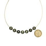 Tahitiperlenkette schwarz grün gold 45 cm mit 7 echten Perlen Halskette Perlenkette