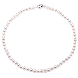 JYX perlenkette weiß Perlenkette AA + Qualität 6,5 mm Runde weiße Süßwasser zuchtperlenkette