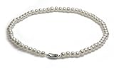 Schmuckwilli echte Perlen Süßwasserperlen Perlenkette weiß mit 925 sterling Silber Verschluß 45cm 7-8mm dsk1005-45