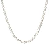 Valero Pearls Damen-Kette Hochwertige Süßwasser-Zuchtperlen in ca. 7 mm Oval weiß 925 Sterling Silber in verschiedenen Länge - Perlenkette Halskette mit echten Perlen weiss 60201622