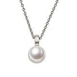 LOVpearl Halskette aus 925 Sterlingsilber - Wunderschöne Perlenkette für Damen - Anhänger mit echter Süßwasserperle - Silber Kette Kollier Choker