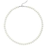 BABEYOND Perlen Ketten Damen Kurze Runde Imitation Perle Halskette Hochzeit Perlenkette für Braut Weiß (Durchmesser der Perle 8mm)