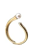 Heideman Ring Damen Perlenring mit Stein aus Edelstahl gold farbend matt Damenring für Frauen mit Perle