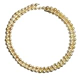 Lange Akoya Perlenkette gold creme Südseefarben Länge 89 cm Wechselschließe