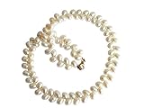 Gemshine Damenhalskette mit weißen Perlen. 45 cm lange vergoldete Zuchtperlenkette in Tropfenform - Made in München/Germany - Im eleganten Schmucketui mit Geschenkverpackung geliefert.