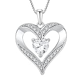 YL Halskette Damen Herz Silber 925 Kette Herz Anhänger Herzkette Frauen Geschenk für Sie Frau Freundin Mama/Party/Jubiläum/Geburtstag/Weihnachten