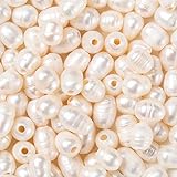 Fashewelry 100 Stück natürliche Perlen Muschelfarbe oval Süßwasser-Zuchtperlen lose Perlen 7 ~ 10 mm für DIY Halskette Armband Ohrringe Schmuckherstellung